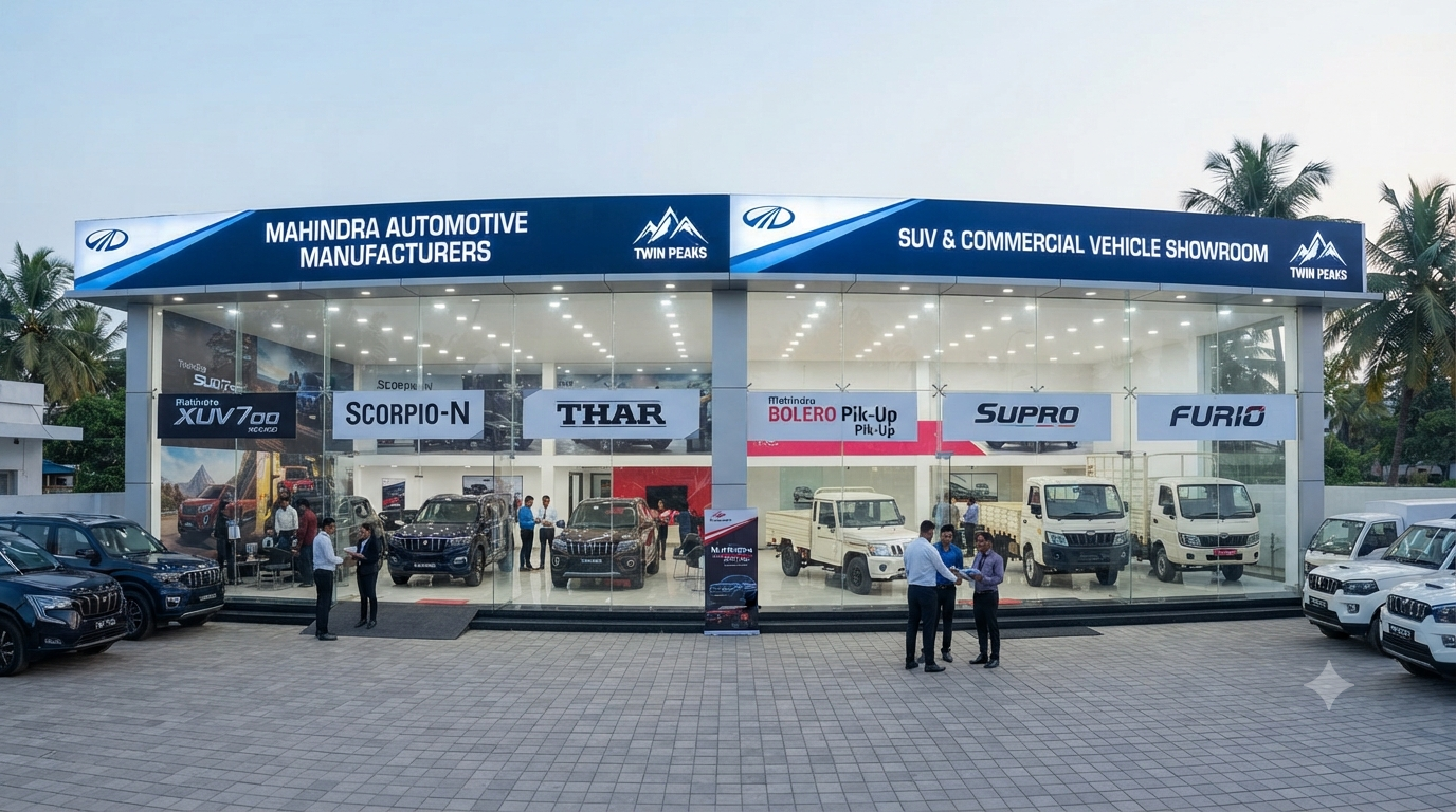 Mahindra Automotive Manufacturers – SUV & Commercial Vehicle Showroom